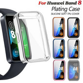 Θήκη TPU Protector για Huawei Band 8 Επιμεταλλωμένες ολόπλευρες θήκες για κάλυμμα οθόνης προφυλακτήρα για θήκη Huawei Band 8
