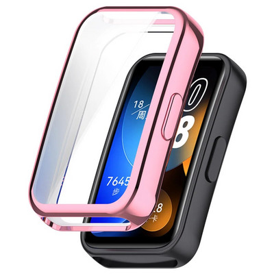 Θήκη TPU Protector για Huawei Band 8 Επιμεταλλωμένες ολόπλευρες θήκες για κάλυμμα οθόνης προφυλακτήρα για θήκη Huawei Band 8