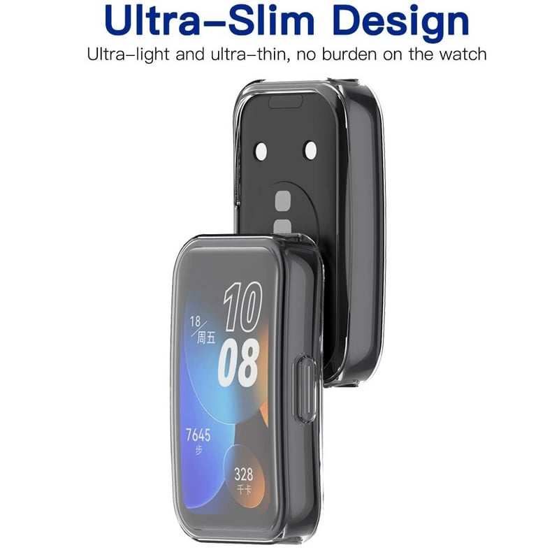 Θήκη TPU Protector για Huawei Band 8 Επιμεταλλωμένες ολόπλευρες θήκες για κάλυμμα οθόνης προφυλακτήρα για θήκη Huawei Band 8