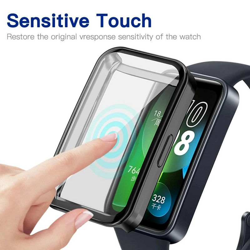 Θήκη TPU Protector για Huawei Band 8 Επιμεταλλωμένες ολόπλευρες θήκες για κάλυμμα οθόνης προφυλακτήρα για θήκη Huawei Band 8