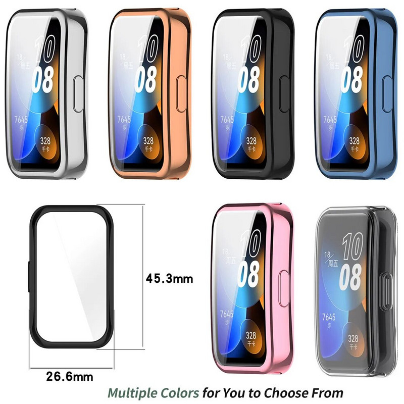 Θήκη TPU Protector για Huawei Band 8 Επιμεταλλωμένες ολόπλευρες θήκες για κάλυμμα οθόνης προφυλακτήρα για θήκη Huawei Band 8