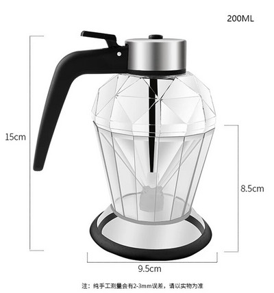 Nordijska staklena posuda s dijamantnim uljem za kućanstvo, zatvorena nepropusna baza, boca od sojinog umaka, octa, spremnik za med, kuhinjski pribor, 200 ml