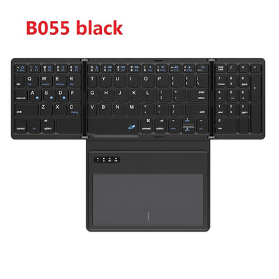 Belaidė klaviatūra su jutikliniu kilimėliu Nešiojama Bluetooth Ultra Slim Pocket sulankstoma klaviatūra, skirta Windows / Android / IOS / OS / HMS planšetiniam kompiuteriui