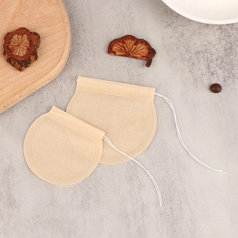 50 vnt arbatos maišeliai Biologiškai skaidus popierinis virvelė, ekologiškas filtras, tuščias birių lapų miltelių žolelių sietelis