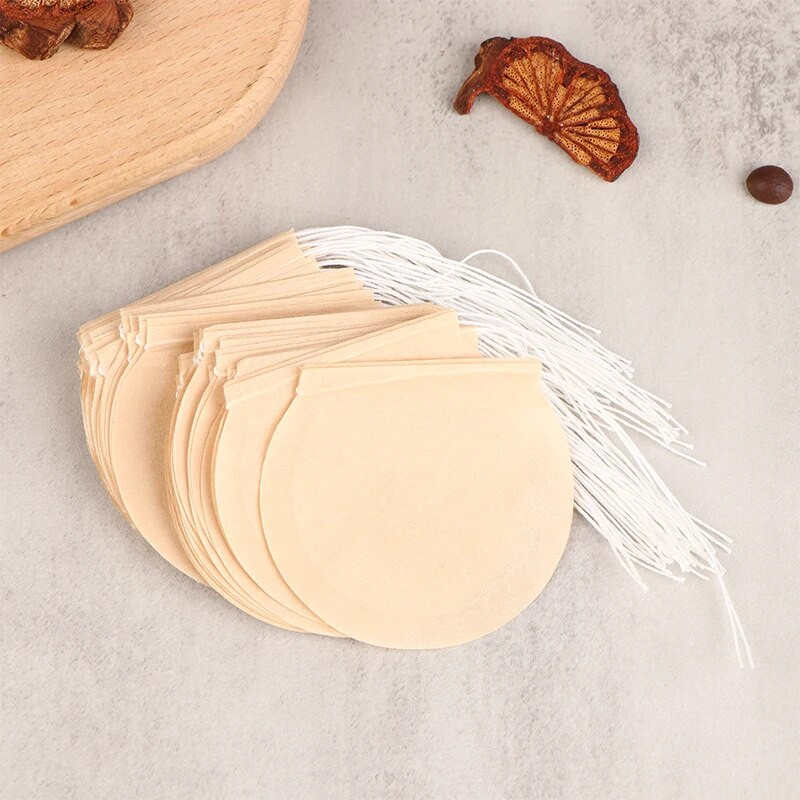 50 vnt arbatos maišeliai Biologiškai skaidus popierinis virvelė, ekologiškas filtras, tuščias birių lapų miltelių žolelių sietelis