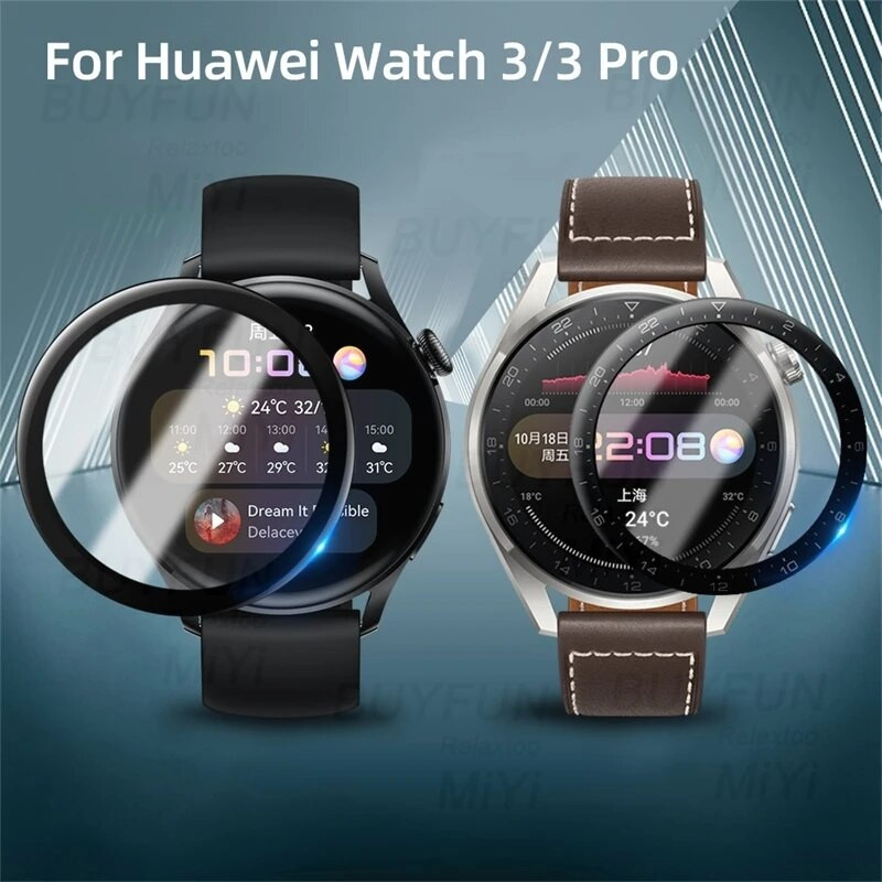 1-3 vnt 9D lenktas minkšto pluošto apsauginis stiklas, skirtas Huawei Hauwei Watch GT3 GT 3 42MM 46MM Smart Watch ekrano apsauginės plėvelės