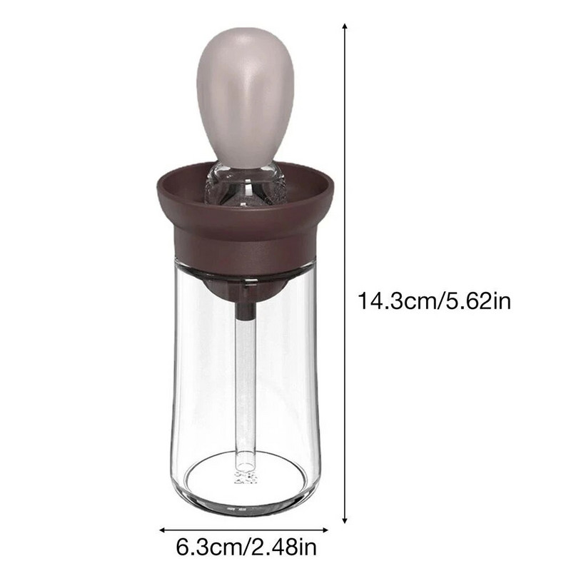 Flacon pulverizator de ulei cu perie de silicon 2 în 1 picurator de măsurare flacon dozator de ulei pentru bucătărie coacere grătar perii de patiserie