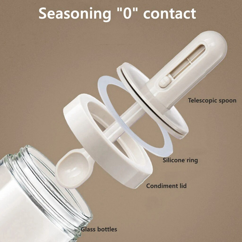 Staklena staklenka za začine Kutija za začine Poklopac Kuhinjska staklenka Uljnik Staklenka za pohranu Kutije za sol i papar Nepropusna boca za pohranu začina Gadget