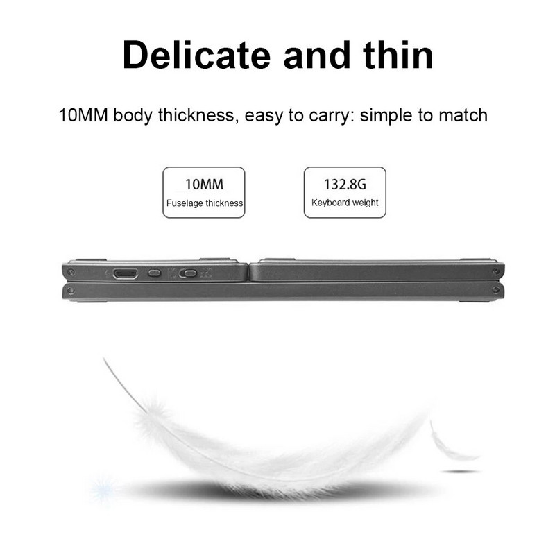 Su Bluetooth suderinama sulankstoma klaviatūra, apvali klaviatūra, nešiojama mini belaidė klaviatūra 64 klavišų sulankstoma klaviatūra, skirta planšetiniam nešiojamajam kompiuteriui