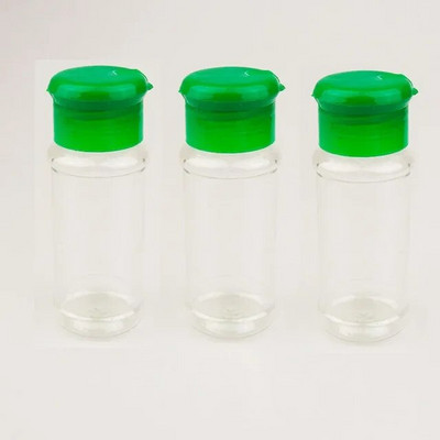 3 vnt. plastikiniai prieskonių druskos pipirų plaktuvai prieskonių indelis Nešiojami stovyklavietės kepsninės prieskoniai acto buteliukas virtuvės kruopos 100 ml