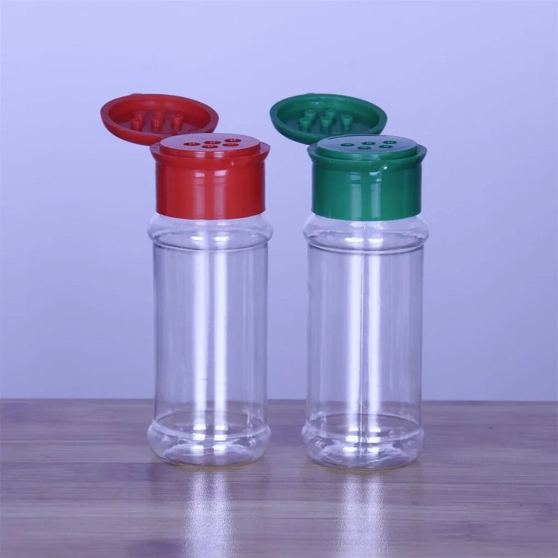 3 vnt. plastikiniai prieskonių druskos pipirų plaktuvai prieskonių indelis Nešiojami stovyklavietės kepsninės prieskoniai acto buteliukas virtuvės kruopos 100 ml