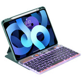 3 režimų skaidri klaviatūra RGB spalvingas apšvietimas tajų ispanų korėjiečių hebrajų užsienio kalbų planšetinio kompiuterio klaviatūra, skirta 10 colių Ipad