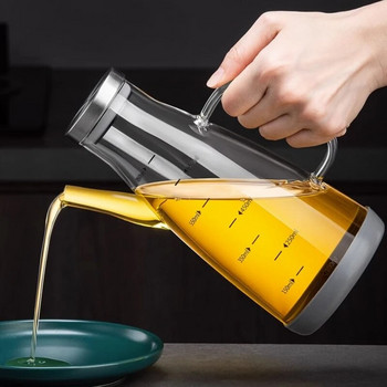 GIANXI Прозрачна бутилка за масло от високо боросиликатно стъкло Маслен съд с голям капацитет, устойчив на течове, резервоар за наливане на соев оцет Кухненски инструменти