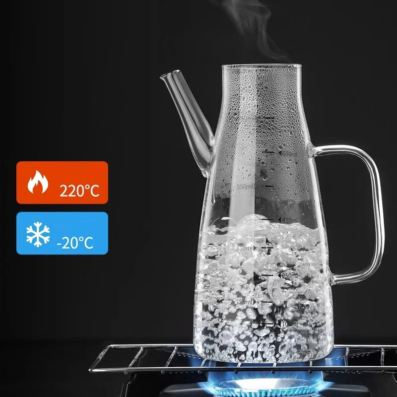 GIANXI skaidrus aliejaus butelis, didelio borosilikatinio stiklo aliejaus puodas, didelės talpos, nepralaidus sojų acto bakelis, virtuvės įrankiai