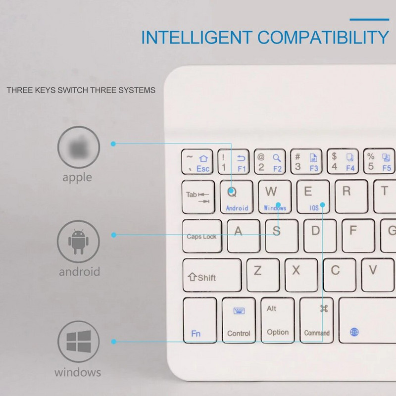 Mikro sąsajos mini klaviatūra Tylūs klavišų paspaudimai 3,0–4,2 V, skirta Ios Android Windows PC Ipad planšetinio kompiuterio belaidė klaviatūra