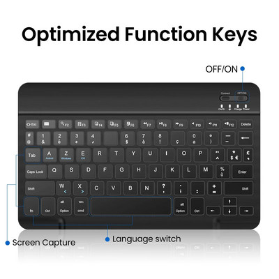 Μίνι πληκτρολόγιο Bluetooth Ασύρματο ρώσικο πληκτρολόγιο Tablet Ισπανικό επαναφορτιζόμενο πληκτρολόγιο για tablet φορητό κινητό τηλέφωνο ipad