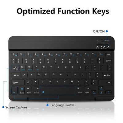 Μίνι πληκτρολόγιο Bluetooth Ασύρματο ρώσικο πληκτρολόγιο Tablet Ισπανικό επαναφορτιζόμενο πληκτρολόγιο για tablet φορητό κινητό τηλέφωνο ipad