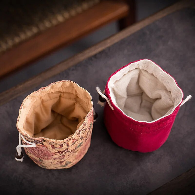 Kelioninis nešiojamasis arbatos reikmenų krepšys Nedūžtantis apsauginis dangtelis Kiniškas arbatinukas dovanų paketas Antikvarinis maišelis papuošalų laikymo krepšys