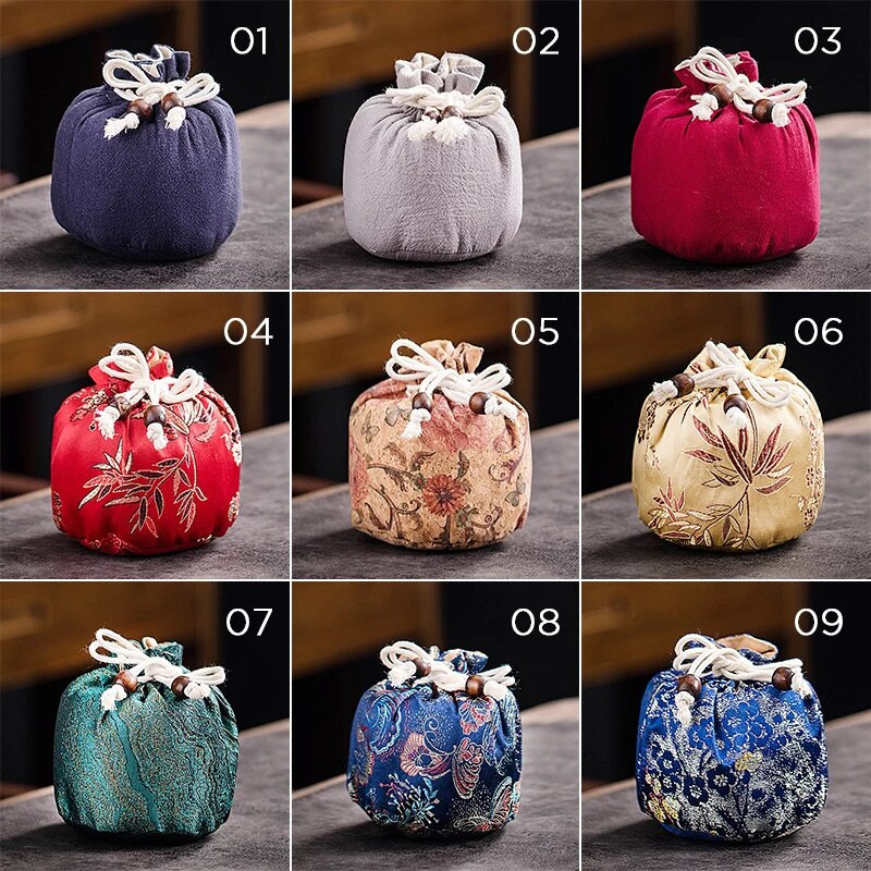 Kelioninis nešiojamasis arbatos reikmenų krepšys Nedūžtantis apsauginis dangtelis Kiniškas arbatinukas dovanų paketas Antikvarinis maišelis papuošalų laikymo krepšys