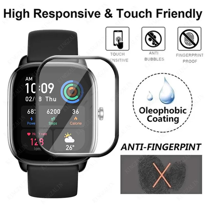 9D stiklo plėvelė, skirta Huami Amazfit GTS 4 Mini GTR 4 GTR Mini lenkta apsauginė ekrano apsauga, skirta Amazfit GTS4 4mini minkštam stiklui