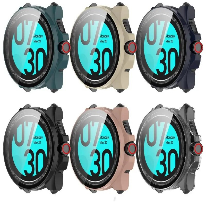 Grūdintas stiklas + dėklo dangtelis, skirtas Ticwatch Pro 5 Smart Watch dirželis Apsauginis buferis Ekrano apsauga Shell Film Tic Watch Pro5