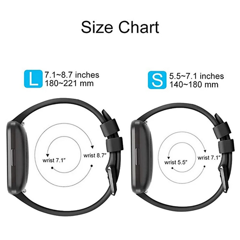 Silikono pakaitinė apyrankė skirta Fitbit Versa 2 Smart Watch Priedai Apyrankės dirželis, skirtas Fitbit Versa / Versa Lite