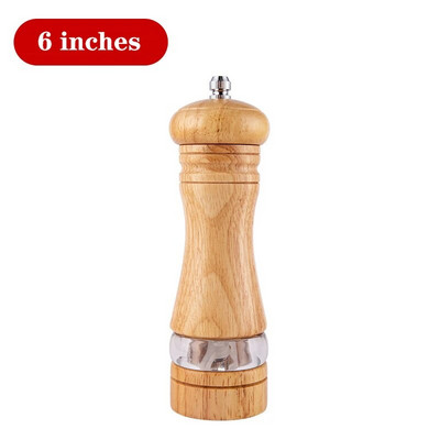 6-tolline käsitsi pipraveski kummist puidust akrüülist keraamiline südamik värskelt jahvatatud pipra maitseaine jahvatuspudel