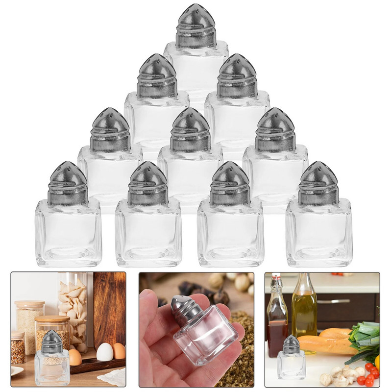10 db Mini Befőttesüveg Fűszer Fűszer Tartály Fűszer tároló Üveg Többfunkciós Konyhai Üvegek Paprikás üveg Sószóró