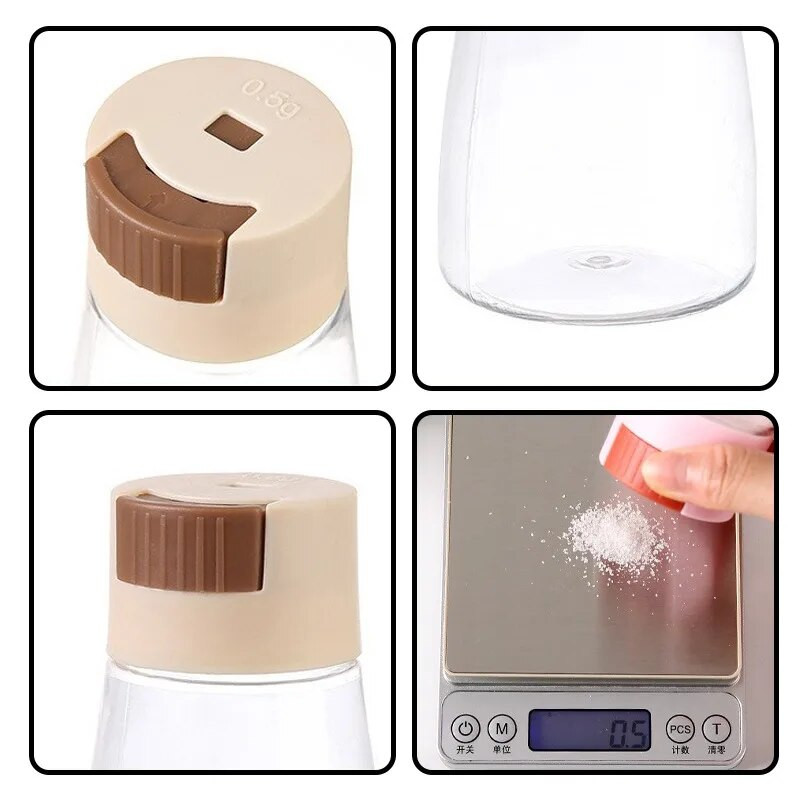 Kiekybinis druskos plaktuvo valdymas Druskos plaktuvo stiklainis Pabarstykite druskos įrankis Išmatuokite druskos prieskonių dėžutę virtuvės prieskonių butelis