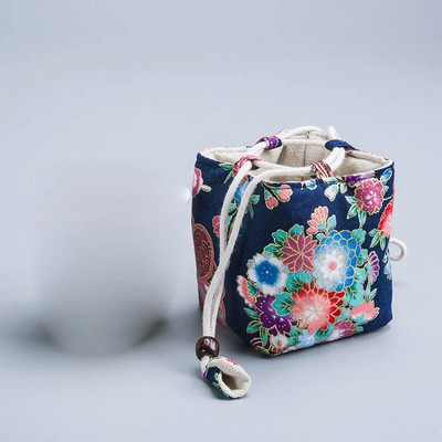 Jianzhan vieno arbatos puodelio laikymo maišelis Medvilninis kanapių arbatos puodelis arbatos puodelis Pakavimo maišelis Kelioniniai nešiojami arbatos ceremonijos priedai ZD44