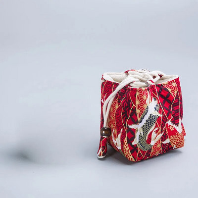 Jianzhan vieno arbatos puodelio laikymo maišelis Medvilninis kanapių arbatos puodelis arbatos puodelis Pakavimo maišelis Kelioniniai nešiojami arbatos ceremonijos priedai ZD44