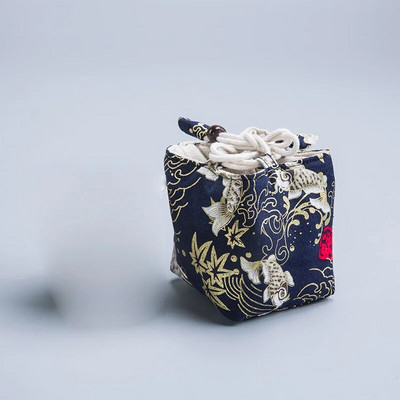 Jianzhan vieno arbatos puodelio laikymo maišelis Medvilninis kanapių arbatos puodelis arbatos puodelis Pakavimo maišelis Kelioniniai nešiojami arbatos ceremonijos priedai ZD44