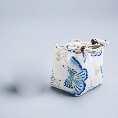 Jianzhan vieno arbatos puodelio laikymo maišelis Medvilninis kanapių arbatos puodelis arbatos puodelis Pakavimo maišelis Kelioniniai nešiojami arbatos ceremonijos priedai ZD44