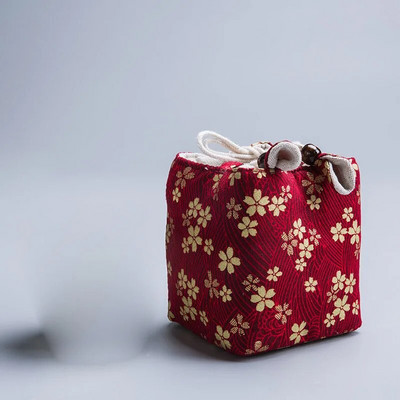 Jianzhan vieno arbatos puodelio laikymo maišelis Medvilninis kanapių arbatos puodelis arbatos puodelis Pakavimo maišelis Kelioniniai nešiojami arbatos ceremonijos priedai ZD44