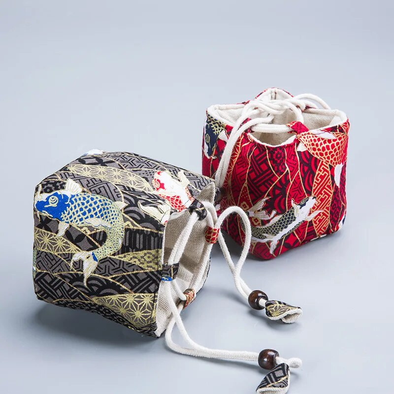 Jianzhan vieno arbatos puodelio laikymo maišelis Medvilninis kanapių arbatos puodelis arbatos puodelis Pakavimo maišelis Kelioniniai nešiojami arbatos ceremonijos priedai ZD44