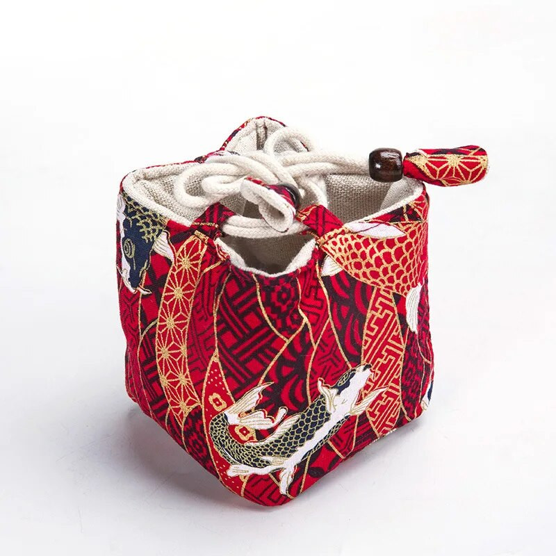 Jianzhan vieno arbatos puodelio laikymo maišelis Medvilninis kanapių arbatos puodelis arbatos puodelis Pakavimo maišelis Kelioniniai nešiojami arbatos ceremonijos priedai ZD44