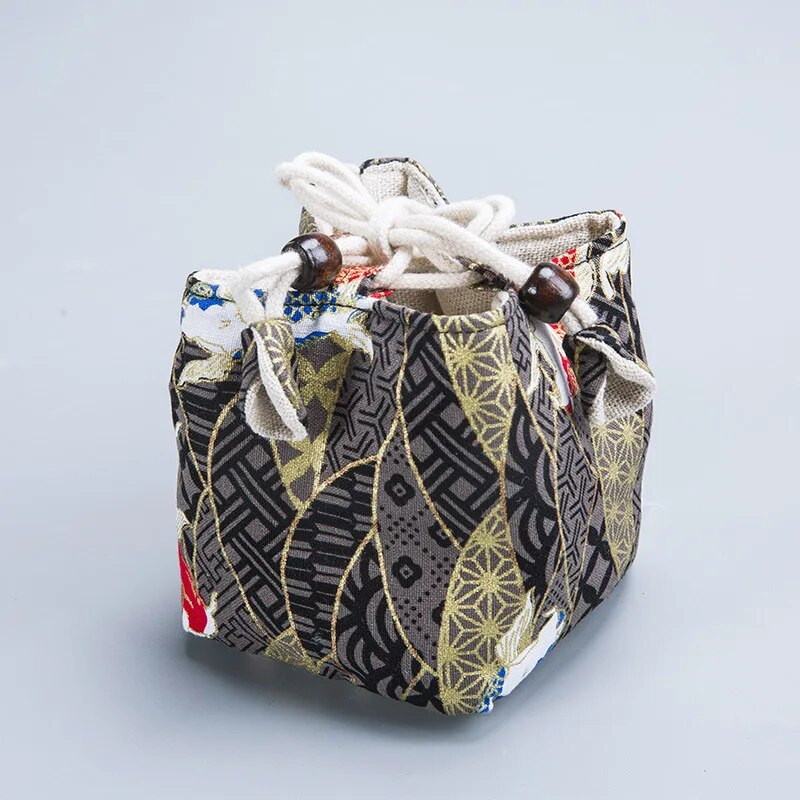 Jianzhan vieno arbatos puodelio laikymo maišelis Medvilninis kanapių arbatos puodelis arbatos puodelis Pakavimo maišelis Kelioniniai nešiojami arbatos ceremonijos priedai ZD44