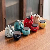 Spausdinti kinų stiliaus sutirštinti arbatos maišeliai Medvilniniai audiniai Kelioniniai arbatos puodeliai Arbatos ceremonijos laikymo maišeliai Arbatos puodai Protable maišelis ZD49