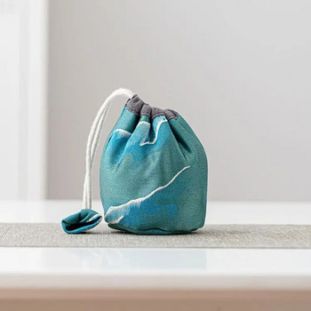 Πυκνωμένα σακουλάκια τσαγιού σε τυπωμένο κινέζικο στυλ Βαμβακερό ύφασμα ταξιδιού Φλιτζάνι τσαγιού Τελετή αποθήκευσης Φακουλάκια τσαγιού Protable bag ZD49