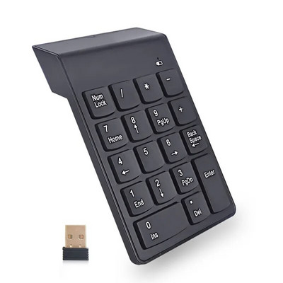 Мини безжична цифрова клавиатура 2,4 GHz Numpad 18 клавиша Цифрова клавиатура Pave Numpad за счетоводен касиер Лаптоп Notebook Таблети