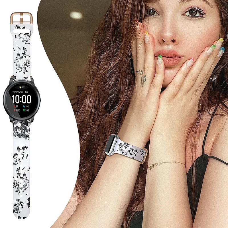 20 mm apyrankės išmaniojo laikrodžio apyrankė skirta Haylou RS4 Plus/RS4/LS02 dirželiui, minkšto silikono pakeičiamoji apyrankė, apyrankė Sport Correa
