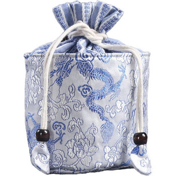 Памучна ленена чанта за съхранение в китайски стил Пътуващ комплект за чай Чаша за чай Чайник Преносима чанта Чанта за сортиране Аксесоари за чаена церемония ZD45