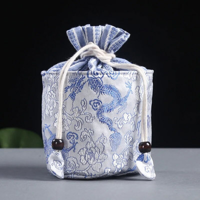 Kinietiško stiliaus medvilninis skalbinių laikymo maišelis Kelioninis arbatos rinkinys Arbatos puodelis Arbatinukas Nešiojamas maišelis Rūšiavimo maišelis Arbatos ceremonijos priedai ZD45