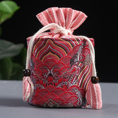 Kinietiško stiliaus medvilninis skalbinių laikymo maišelis Kelioninis arbatos rinkinys Arbatos puodelis Arbatinukas Nešiojamas maišelis Rūšiavimo maišelis Arbatos ceremonijos priedai ZD45