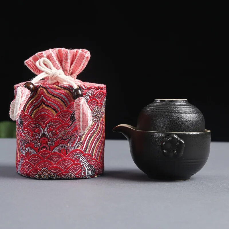 Kinietiško stiliaus medvilninis skalbinių laikymo maišelis Kelioninis arbatos rinkinys Arbatos puodelis Arbatinukas Nešiojamas maišelis Rūšiavimo maišelis Arbatos ceremonijos priedai ZD45