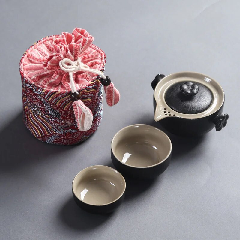 Kinietiško stiliaus medvilninis skalbinių laikymo maišelis Kelioninis arbatos rinkinys Arbatos puodelis Arbatinukas Nešiojamas maišelis Rūšiavimo maišelis Arbatos ceremonijos priedai ZD45