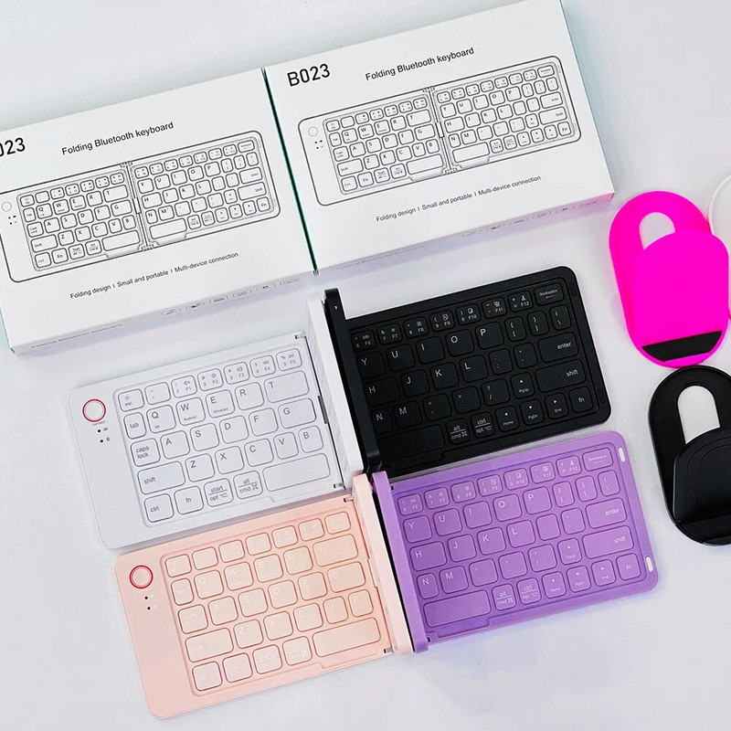Sulankstoma belaidė klaviatūra Tylus rašymas Su Bluetooth suderinama biuro klaviatūra su stovu, skirta Android Windows iOS planšetiniam nešiojamajam kompiuteriui