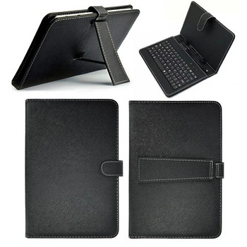 Για tablet 10,1 ιντσών Μαύρο 2 σε 1 Αδιάβροχο πτυσσόμενο κάλυμμα θήκης με ενσύρματο πληκτρολόγιο τύπου C