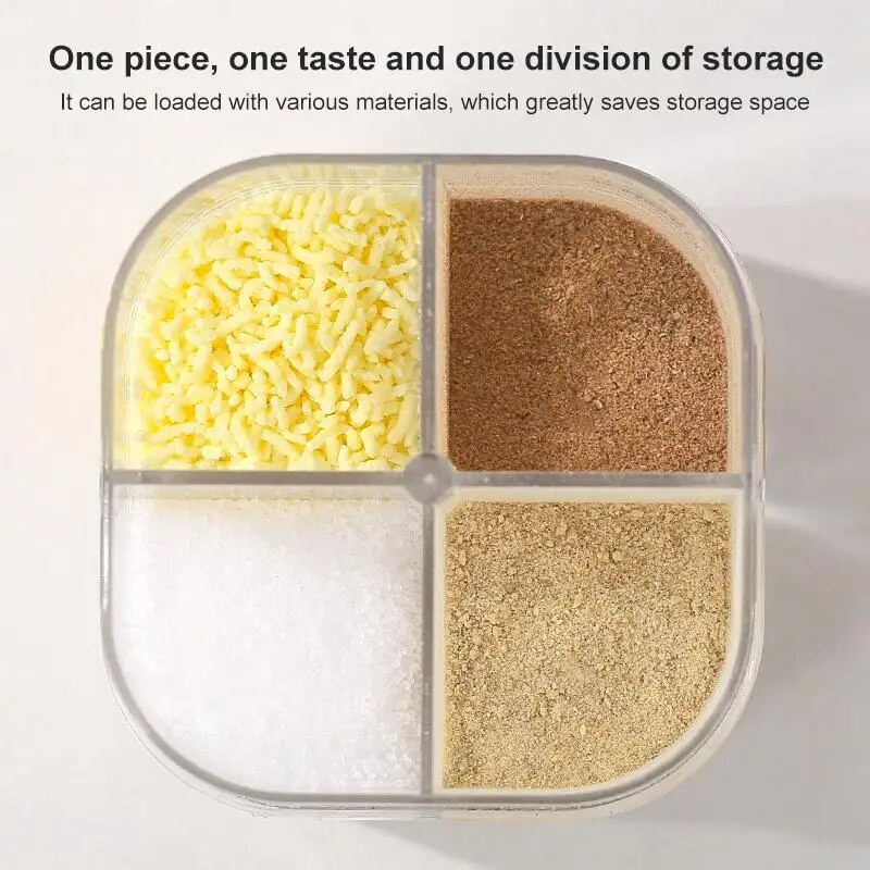 Kelionių kempingo prieskonių rinkinys Prieskonių plaktuvas 1vnt 4 viename plastikinis dozatorius Stovyklavietės prieskonių talpyklos Virtuvės priedai programėlė