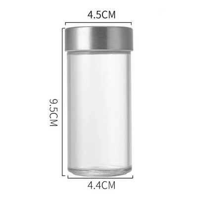 Stikliniai prieskonių indeliai su nerūdijančio plieno dangteliu Prieskonių indeliai Prieskonių indelis Druskos pipirų plaktuvai Prieskonių organizatoriai Virtuvės įrankiai